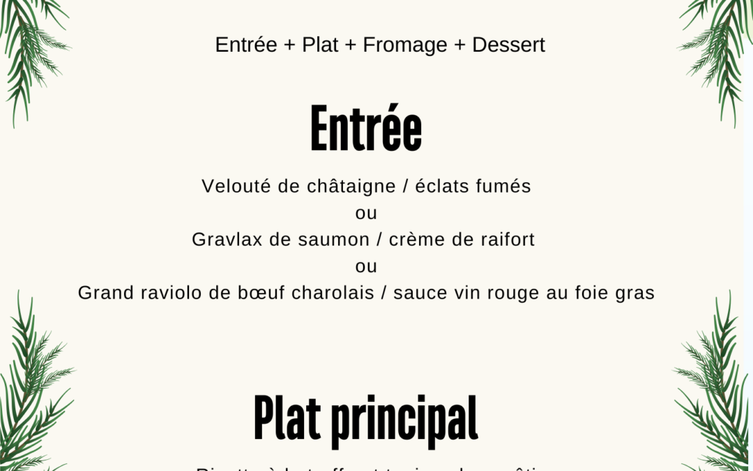 Le menu de Noël 2024